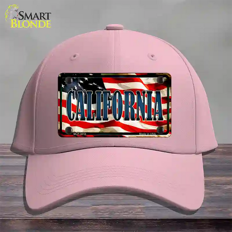 California USA Novelty License Plate Hat Cotton / Pink