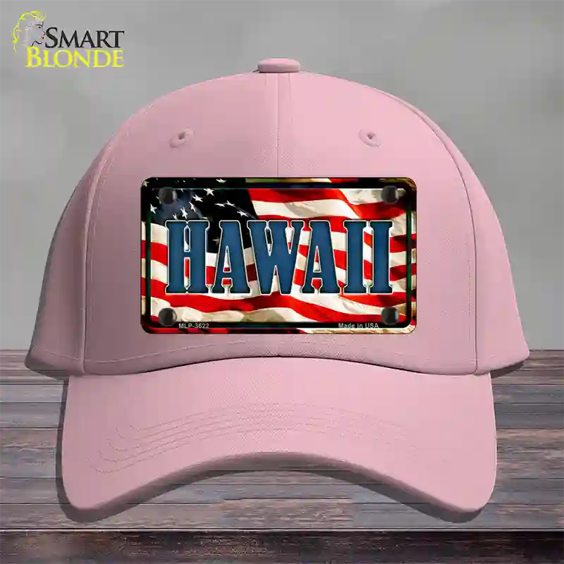 Hawaii USA Novelty License Plate Hat Cotton / Pink