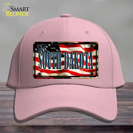 South Dakota USA Novelty License Plate Hat Cotton / Pink