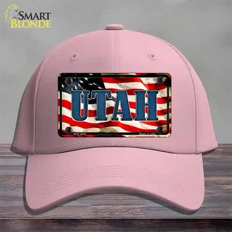 Utah USA Novelty License Plate Hat Cotton / Pink