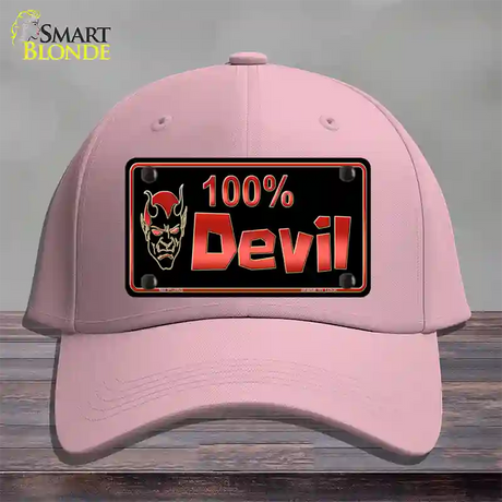 100% Devil Novelty License Plate Hat Cotton / Pink