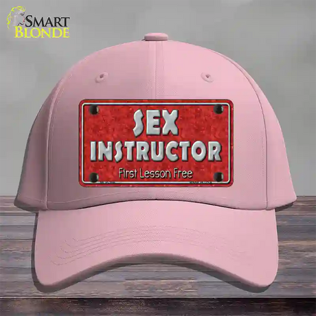 Sex Instructor Novelty License Plate Hat Cotton / Pink