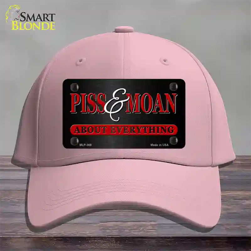 Piss & Moan Novelty License Plate Hat Cotton / Pink