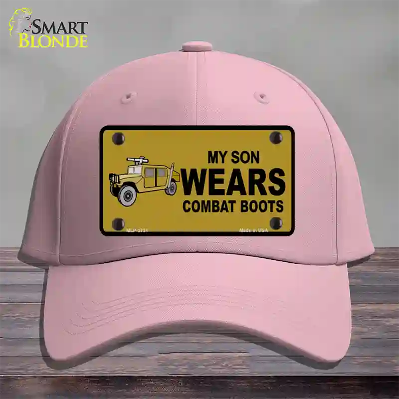 Son Wears Combat Boots Novelty License Plate Hat Cotton / Pink