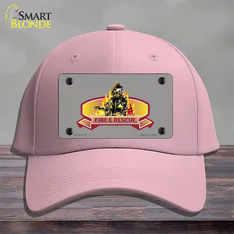 Fire Rescue Novelty License Plate Hat Cotton / Pink