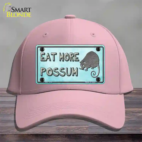 Eat More Possum Novelty License Plate Hat Cotton / Pink