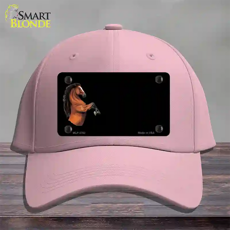 Horse Offset Novelty License Plate Hat Cotton / Pink