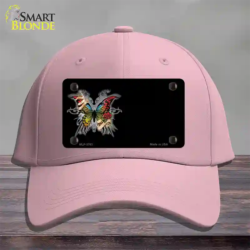 Butterfly Offset Novelty License Plate Hat Cotton / Pink