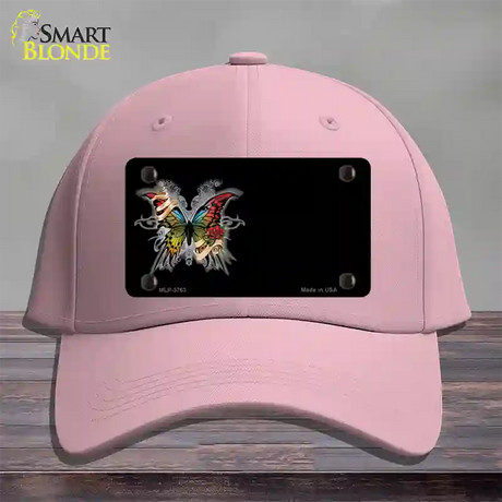 Butterfly Offset Novelty License Plate Hat Cotton / Pink