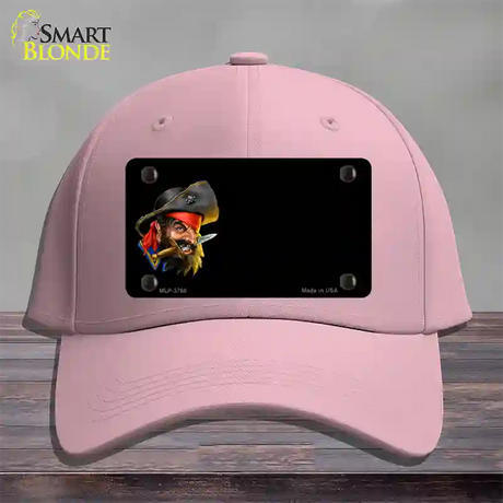 Pirate with Knife Offset Novelty License Plate Hat Cotton / Pink