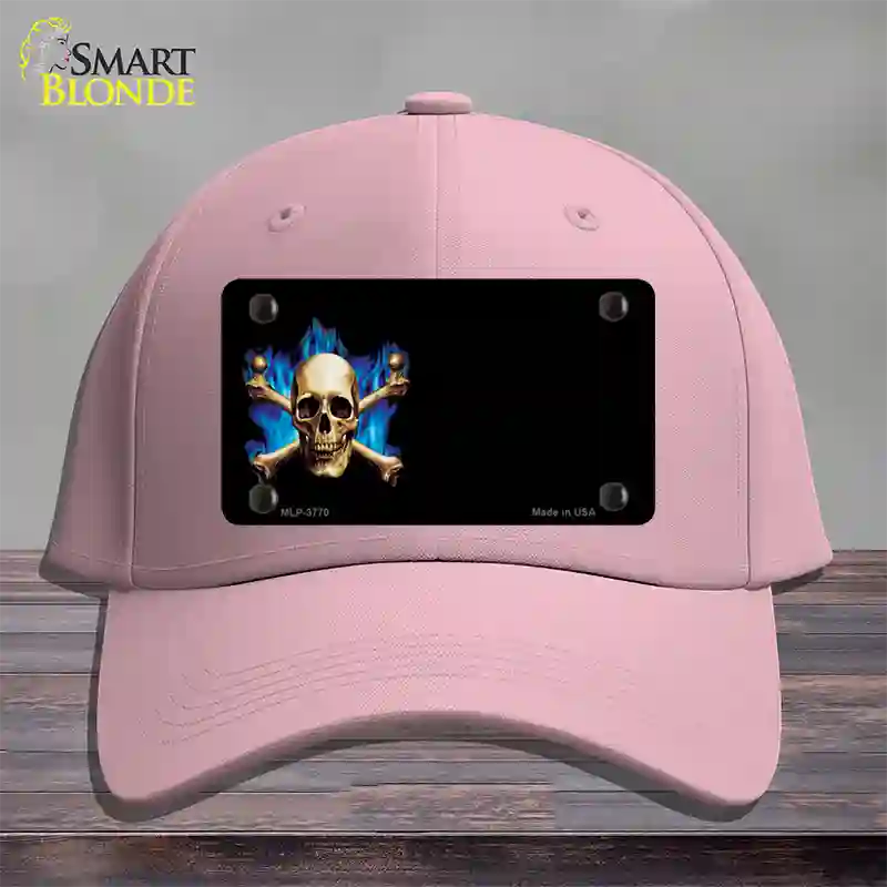 Skull Offset Novelty License Plate Hat Cotton / Pink