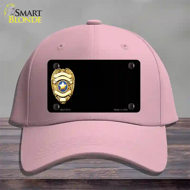 Police Badge Offset Novelty License Plate Hat Cotton / Pink