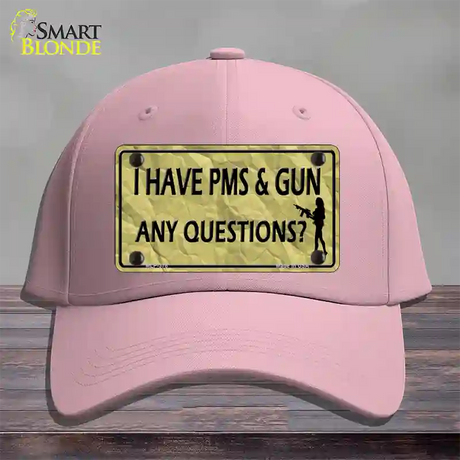 PMS And A Gun Novelty License Plate Hat Cotton / Pink