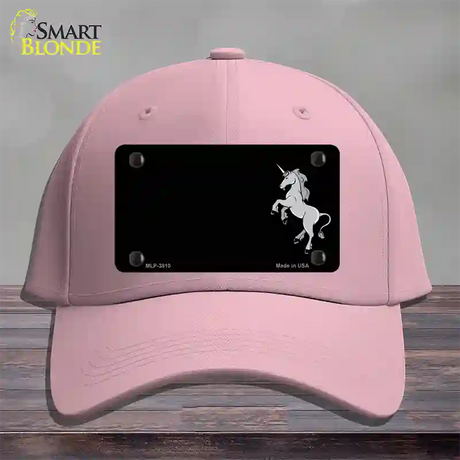 Unicorn Offset Black Novelty License Plate Hat Cotton / Pink