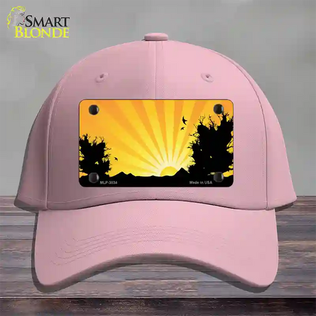 Southwest Orange Sunset Novelty License Plate Hat Cotton / Pink