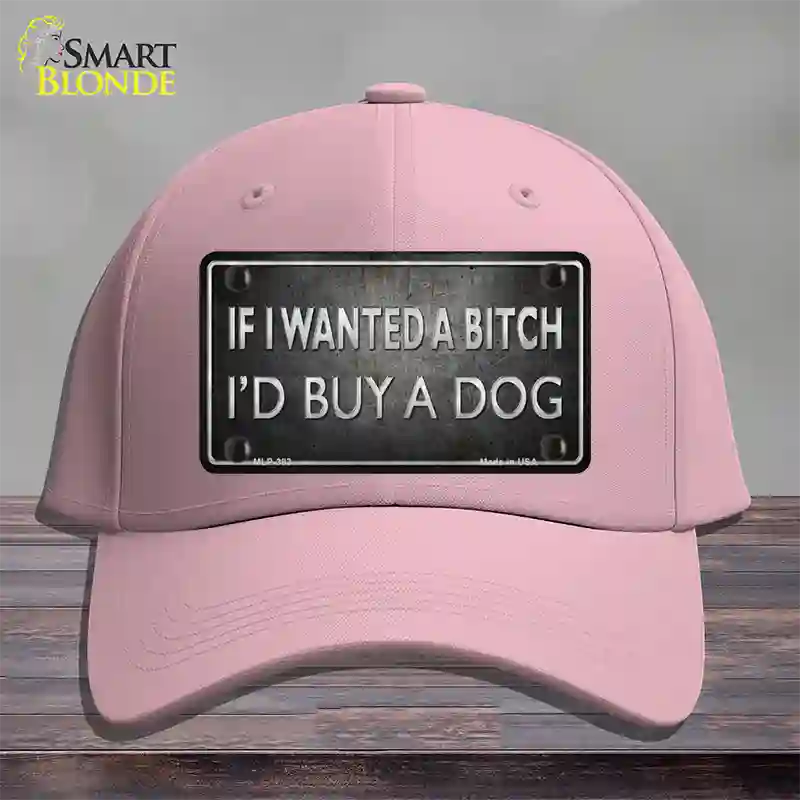 I Would Buy A Dog Novelty License Plate Hat Cotton / Pink