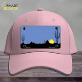 Southwest Cactus Sunrise Blue Novelty License Plate Hat Cotton / Pink