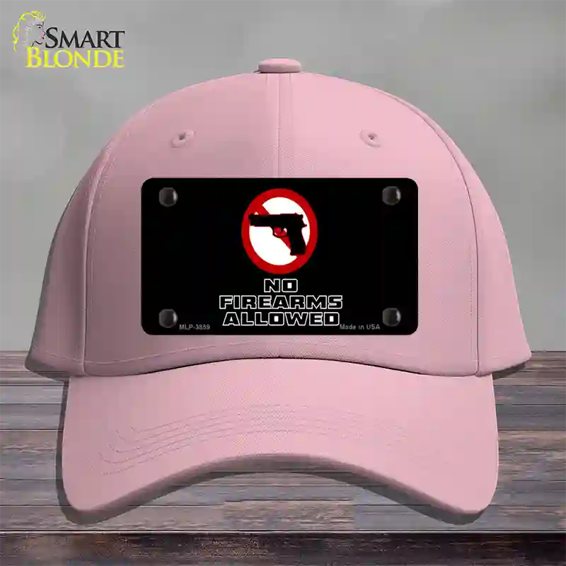 No Firearms Allowed Novelty License Plate Hat Cotton / Pink