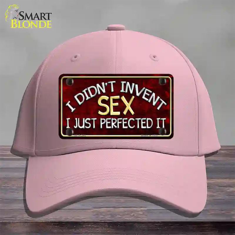 Didnt Invent Sex Novelty License Plate Hat Cotton / Pink