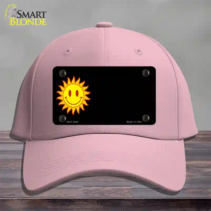 Sun Smiley Offset Novelty License Plate Hat Cotton / Pink