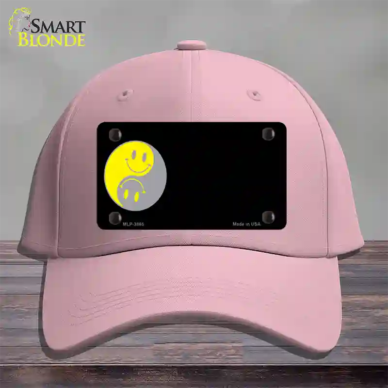 Yin Yang Smiley Offset Novelty License Plate Hat Cotton / Pink