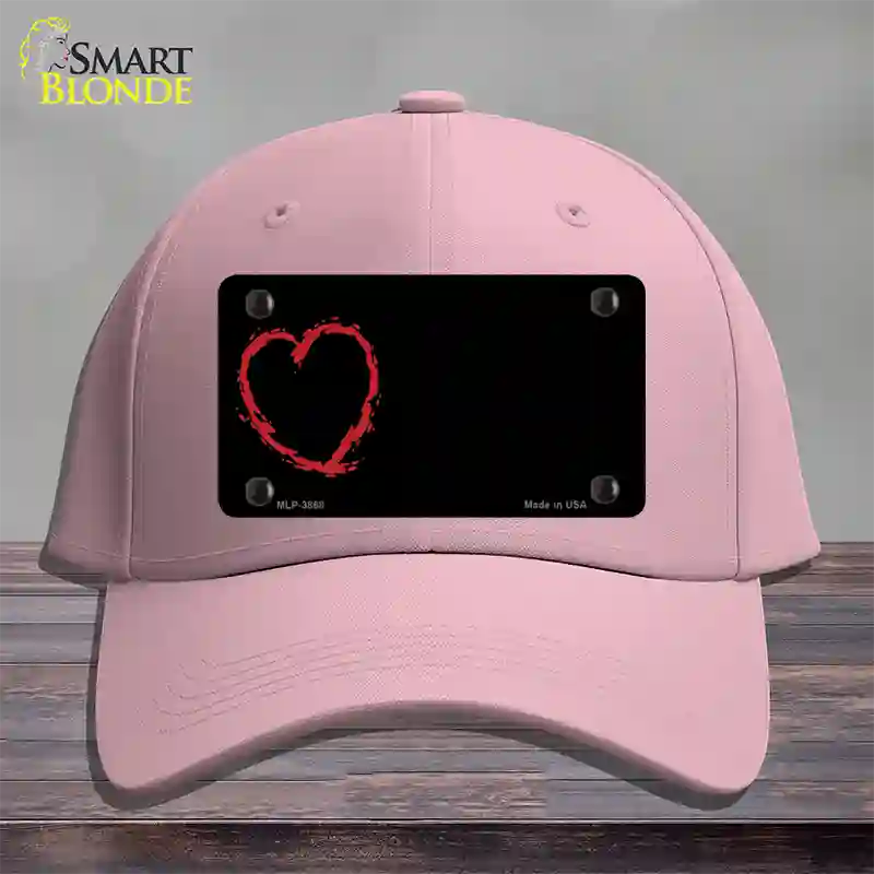 Heart Offset Novelty License Plate Hat Cotton / Pink