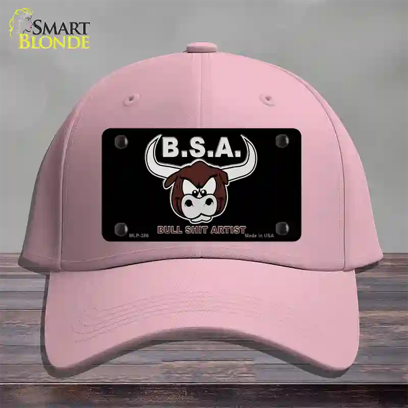 Bull Shit Artist Novelty License Plate Hat Cotton / Pink