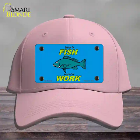 Born To Fish Novelty License Plate Hat Cotton / Pink