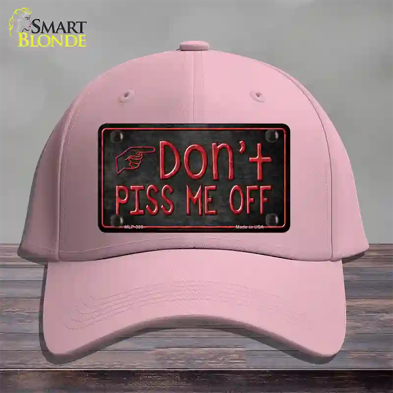 Dont Piss Me Off Novelty License Plate Hat Cotton / Pink