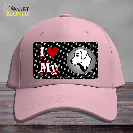 I Love My Chesapeake Bay Retriever Novelty License Plate Hat Cotton / Pink