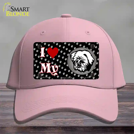 I Love My Lhasa Apso Novelty License Plate Hat Cotton / Pink