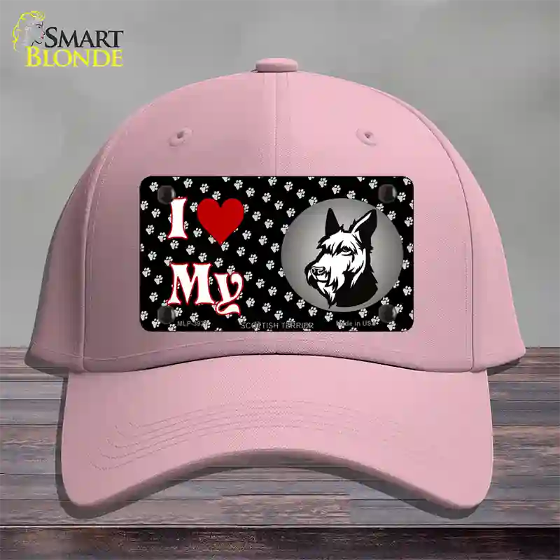 I Love My Scottish Terrier Novelty License Plate Hat Cotton / Pink