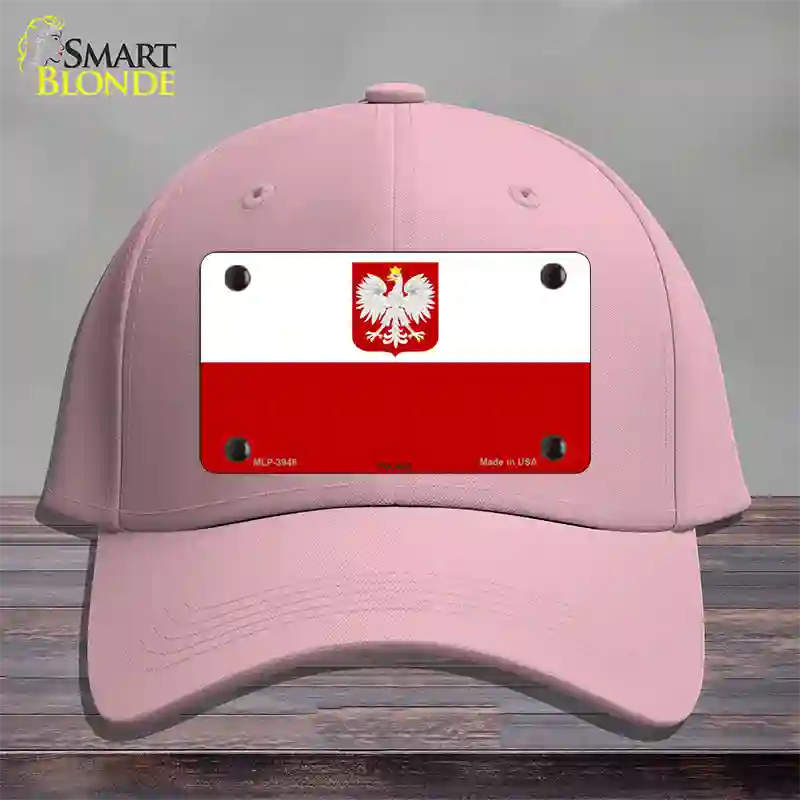 Poland Eagle Flag Novelty License Plate Hat Cotton / Pink