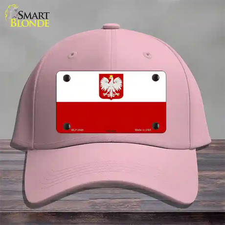 Poland Eagle Flag Novelty License Plate Hat Cotton / Pink