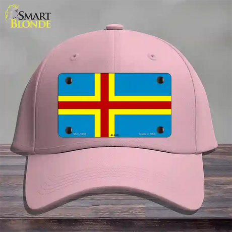 Aland Flag Novelty License Plate Hat Cotton / Pink