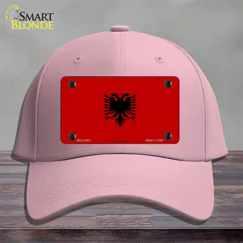 Albania Flag Novelty License Plate Hat Cotton / Pink