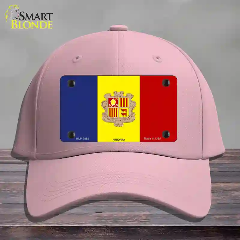 Andorra Flag Novelty License Plate Hat Cotton / Pink