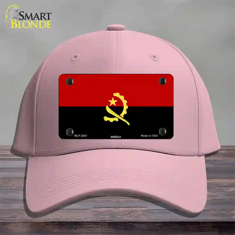 Angola Flag Novelty License Plate Hat Cotton / Pink