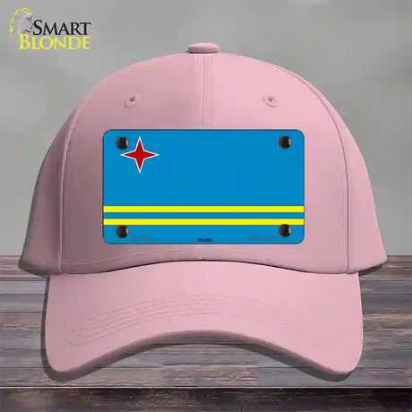 Aruba Flag Novelty License Plate Hat Cotton / Pink