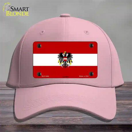 Austria Flag Novelty License Plate Hat Cotton / Pink