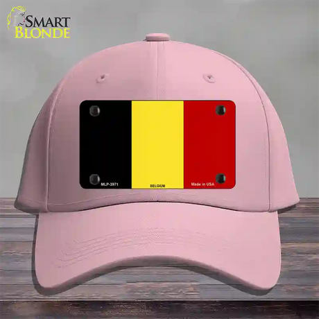 Belgium Flag Novelty License Plate Hat Cotton / Pink