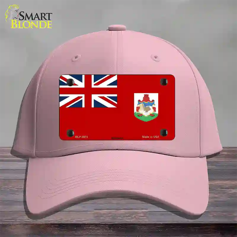 Bermuda Flag Novelty License Plate Hat Cotton / Pink