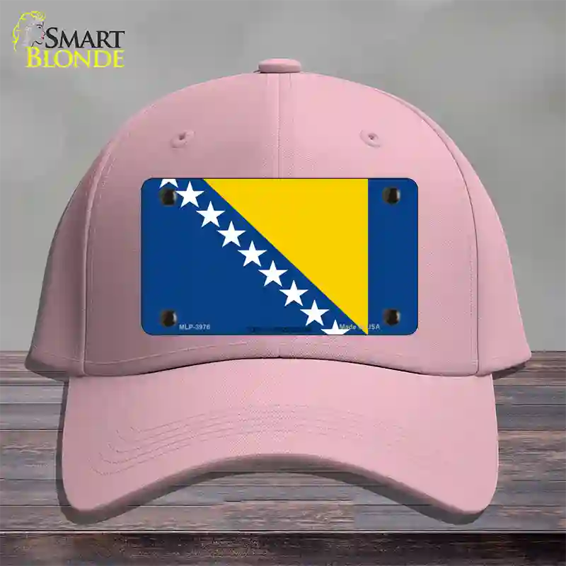 Bosnia Herzegovina Flag Novelty License Plate Hat Cotton / Pink