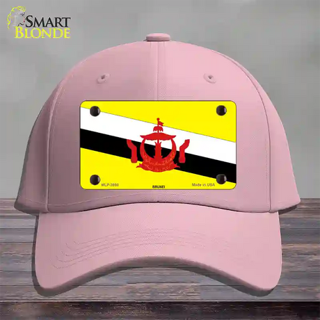 Brunei Flag Novelty License Plate Hat Cotton / Pink