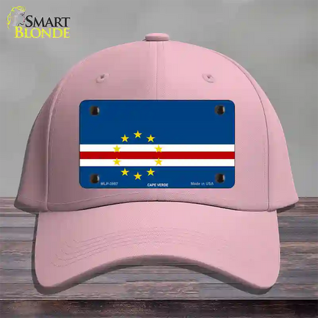 Cape Verde Flag Novelty License Plate Hat Cotton / Pink