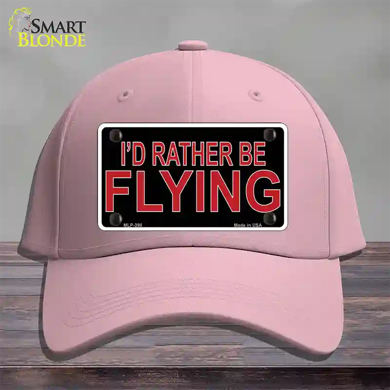 Rather Be Flying Novelty License Plate Hat Cotton / Pink