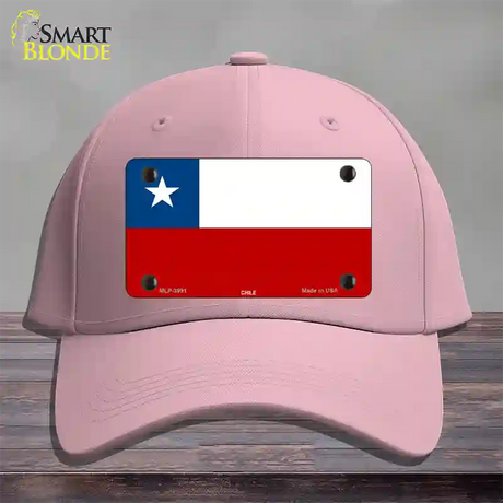 Chile Flag Novelty License Plate Hat Cotton / Pink