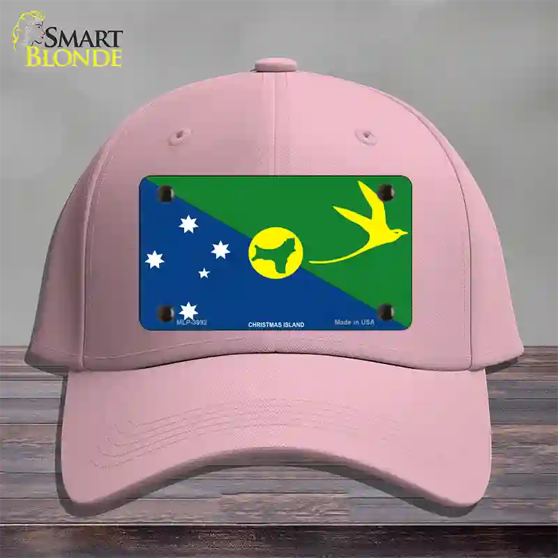 Christmas Island Flag Novelty License Plate Hat Cotton / Pink