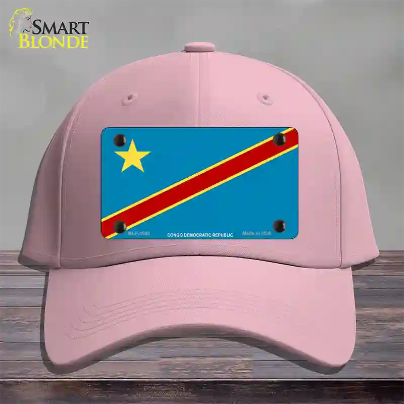 Congo Democratic Republic Flag Novelty License Plate Hat Cotton / Pink