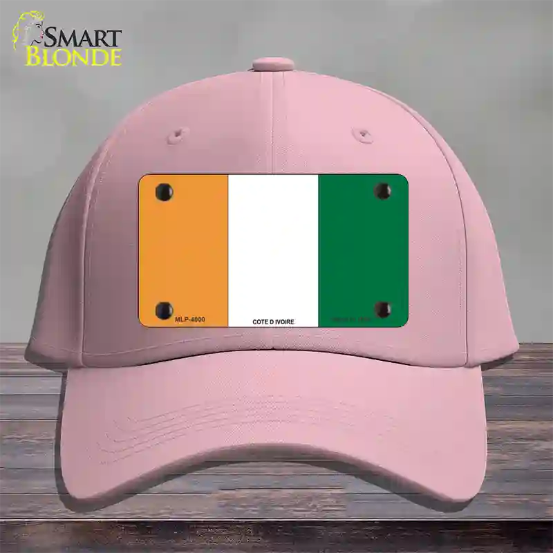 Cote D Ivoire Flag Novelty License Plate Hat Cotton / Pink